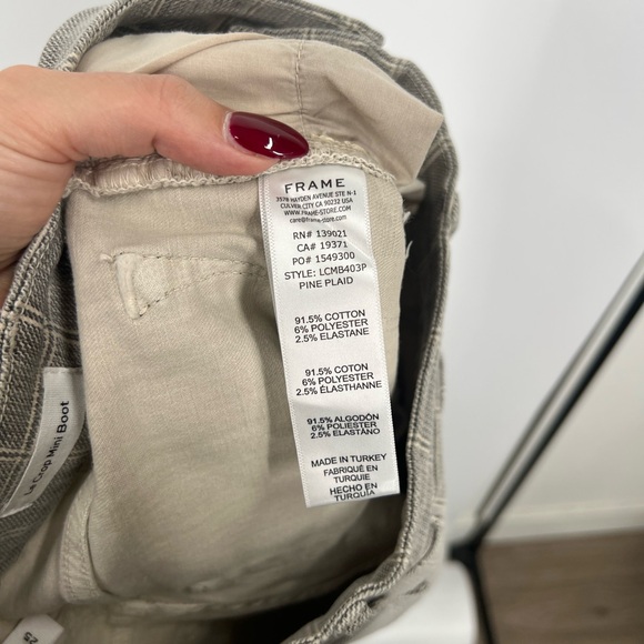 Frame Denim Le Crop Mini Bootcut Jeans in Pine Plaid - Picture 8 of 8